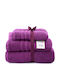 Marwa Bath Towel Set 3pcs Purple Weight 550gr/m²