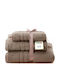 Marwa Bath Towel Set 3pcs Coffee Weight 550gr/m²
