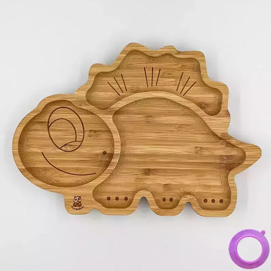 Pandaboo Baby Food Plate made of Bamboo Purple