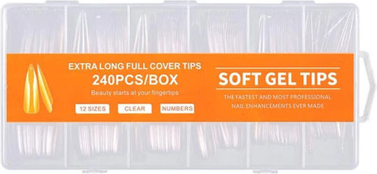 Kris Nails Tips Νυχιών σε Πορτοκαλί Χρώμα 240τμχ 3008978