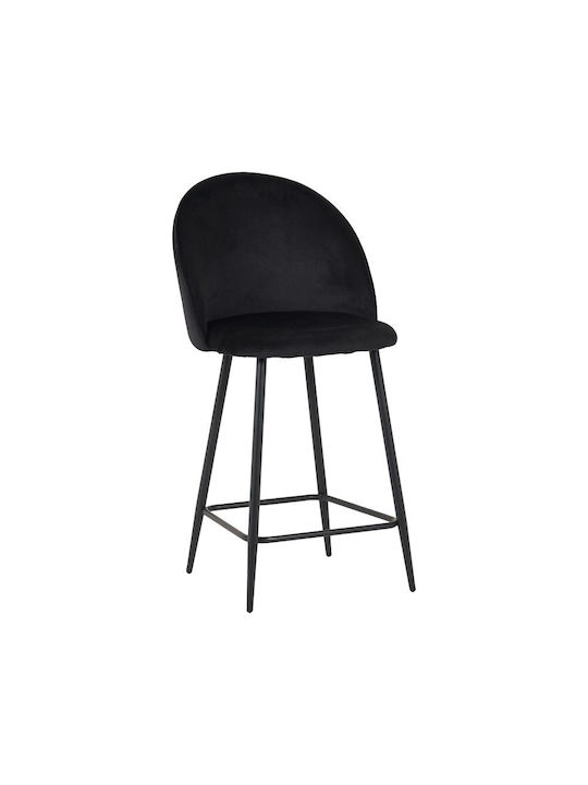 Stool Bar with Backrest Upholstered with Velvet...