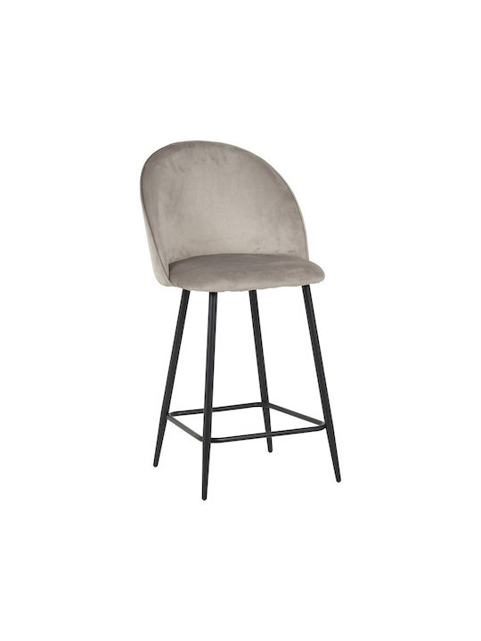 Stool Bar with Backrest Upholstered with Velvet...