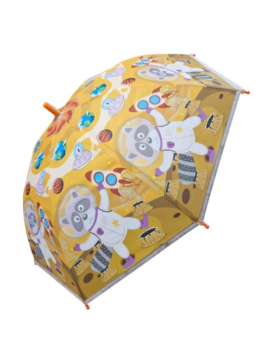 Kids Curved Handle Umbrella with Diameter 66cm Orange