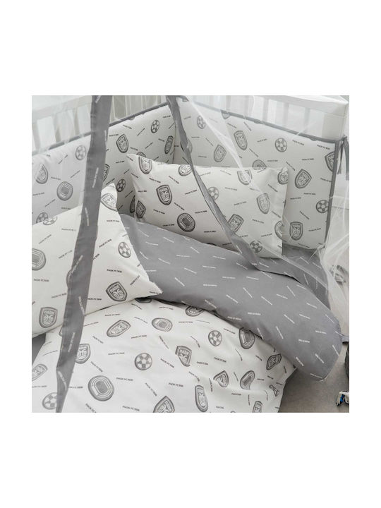 Vesta Home Σετ Βρεφικά Σεντόνια Κούνιας Βαμβακερά Γκρι