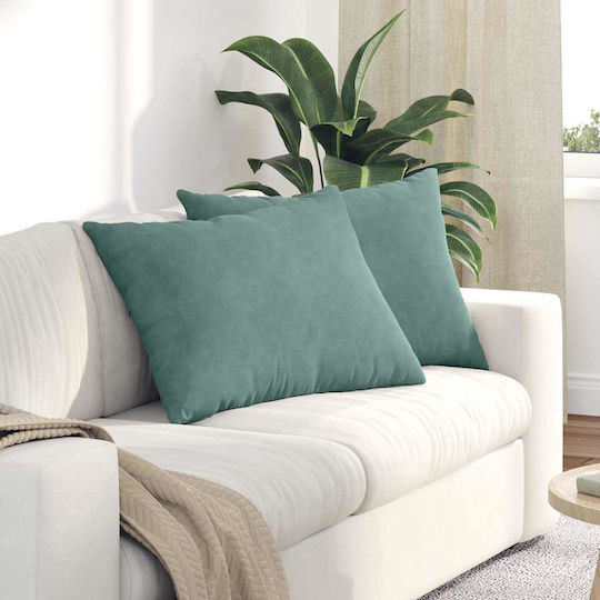 vidaXL Velvet Sofa Cushion Light Blue 50x70cm