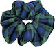 Χειροποίητο Καρό Μπλε Scrunchie Πολυεστέρα
