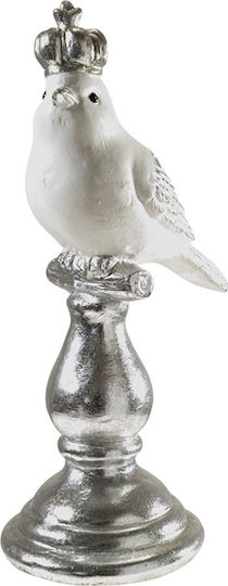 Polyester Bird Crown White Silver Base 11.5x9x23.5
