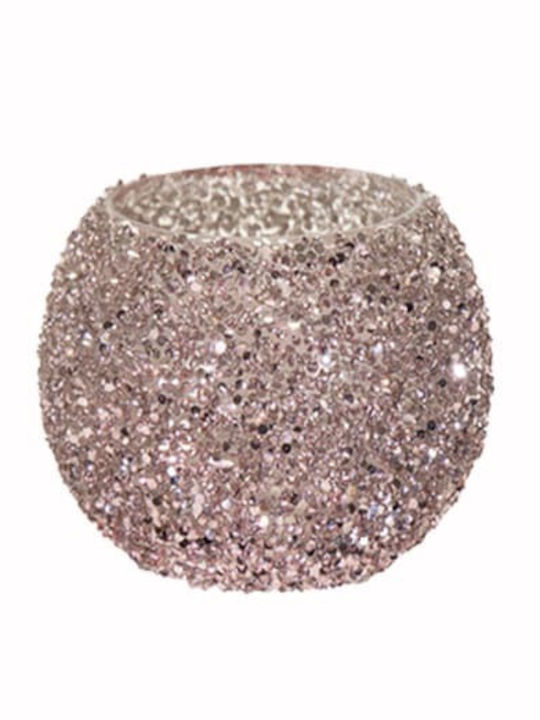 Art et Lumiere Candle Holder Glass in Pink Colo...