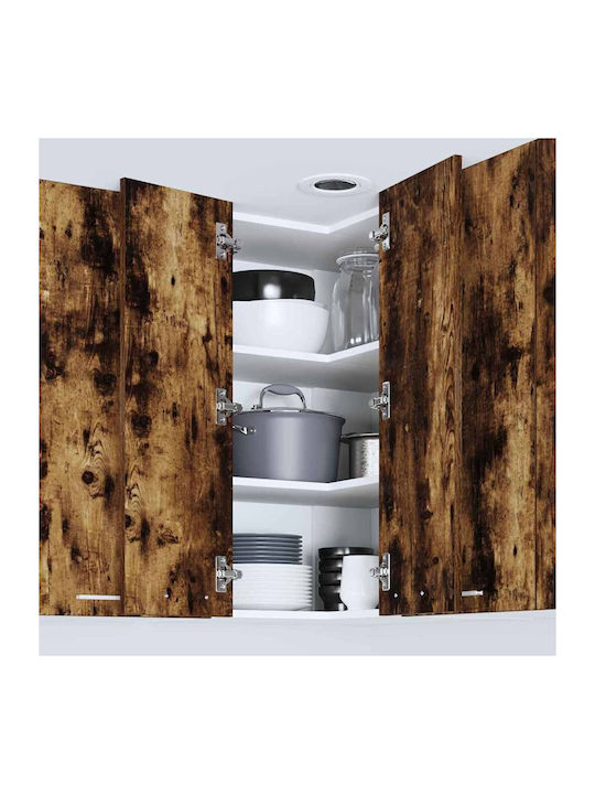 Cabinet Wall Smoked Oak and White 57x57x80cm