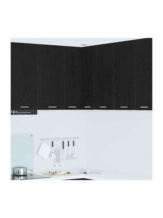 Cabinet Wall Black Oak and White 57x57x80cm