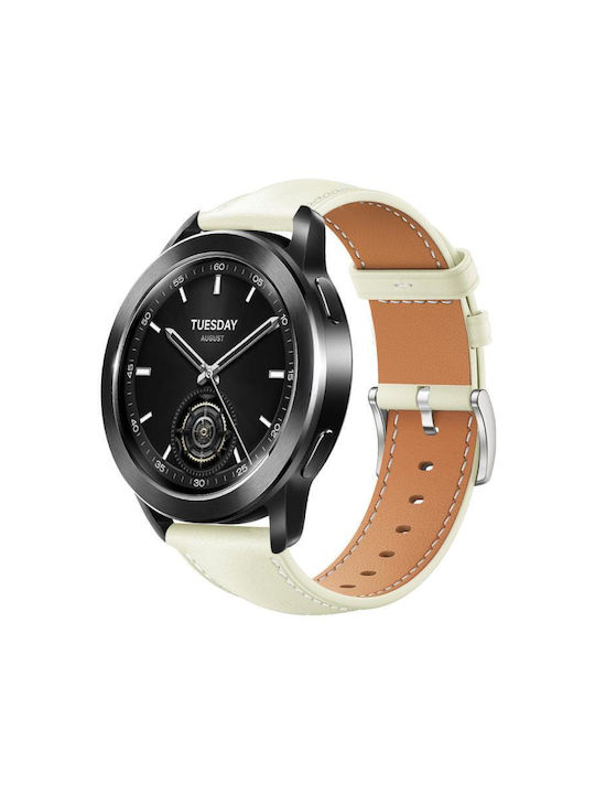 Strap Leather White (Xiaomi Watch 2 Pro / Watch S3Haylou LS02)