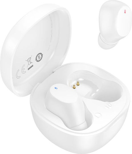 Borofone BW97 In-ear Bluetooth Handsfree Earphones with Sweat Resistance and Charging Case White