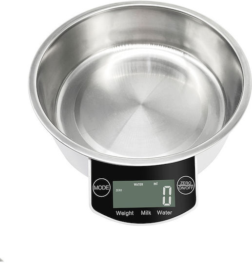 Electronic Digital Kitchen Scale with Bucket up to 5kg White