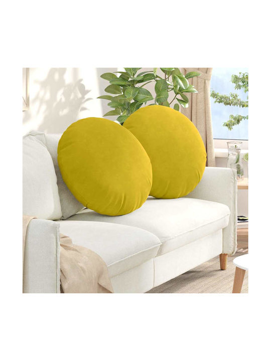 vidaXL Velvet Yellow Sofa Cushion 60x60cm