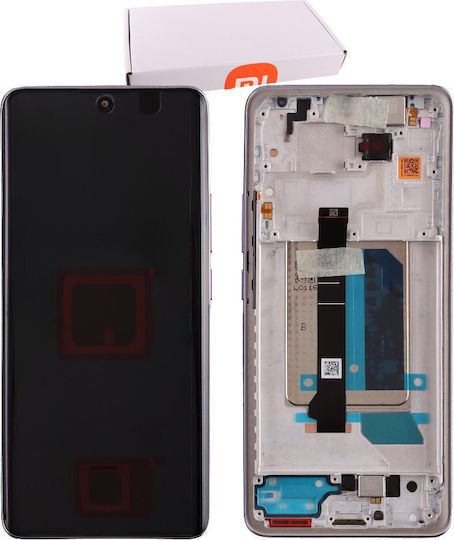 Xiaomi Οθόνη mit Touch-Mechanismus und Rahmen für Xiaomi Redmi Note 14 Pro Plus 5G (Lila)