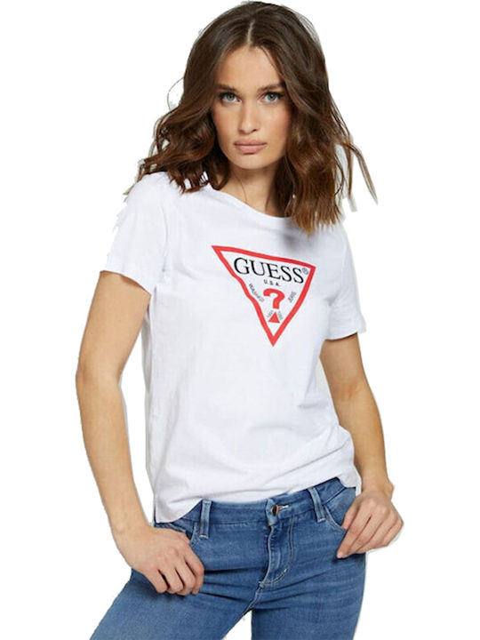 Guess Tricou Damă Alb