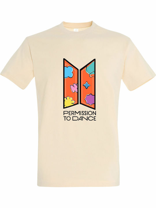 T-shirt Unisex " Bts Permission To Dance Multicolor Kpop " Cream