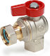 Giacomini R781px013 Winkelventil 1/2" Innengewinde Rotes T-Hebel Nickel-vergüteter Messing