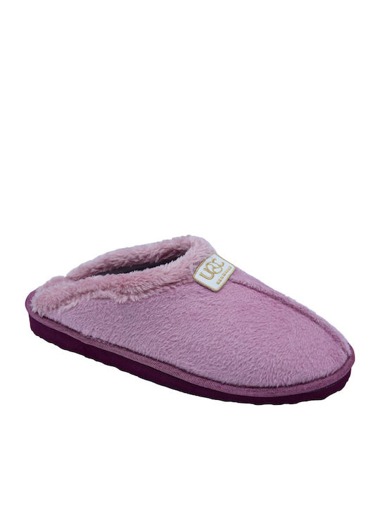 Soulis Shoes Winter Women's Slippers with Fur Pink