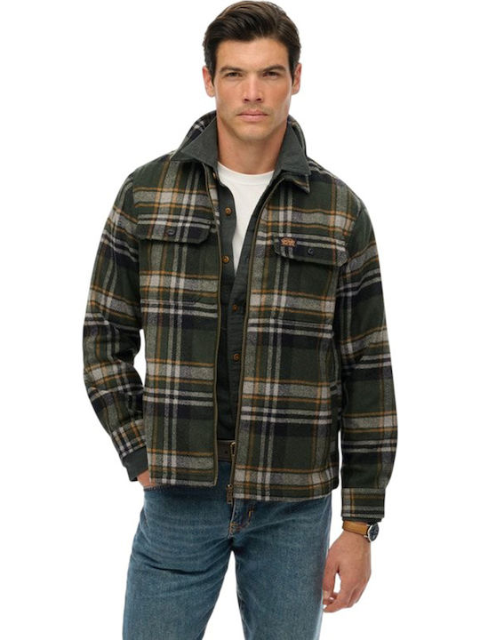 Superdry Дълъг Ръкав Overshirt Зелен
