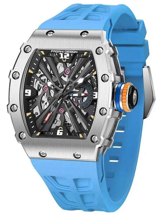Men's Watch 42mm Battery with Turquoise Rubber Strap