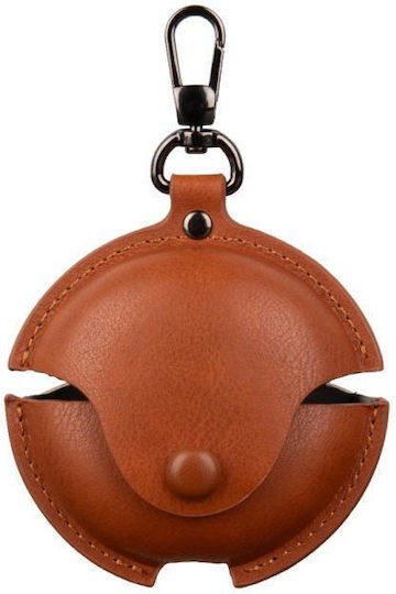 Huawei FreeBuds 7i Business Leather Earphone Protective Case With Hook Light Brown