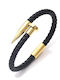 Toro Nero Men's Leather Bracelet 21cm
