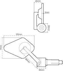Arrow Bar End Mirror Ox511 Oxford Arrow Bar End Mirror Ox511 Oxford