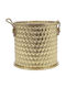 Dekorative Körbe Rund Goldene Farbige Reliefmuster mit Griffen 28,5cm 28,5x28,5x26cm Einfarbig Gtr