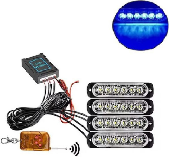 Led Blau Smd 6 12v/24v 12 Funktionen Fernbedienung 4 Stück Ip66 Oem