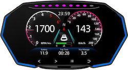 Pyramid Instrument digital OBD2, Head Up Display, Turometru, Temperatura apei, Contor RPM, Temperatura uleiului, Aer-combustibil și Ceas Pentru mașină pentru montare pe Tabloul de bord