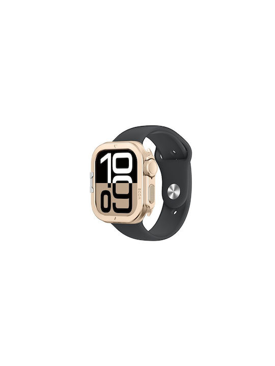 Amazingthing Titan Pro Metal Case Apple Watch 11 46mm Aluminum Gold