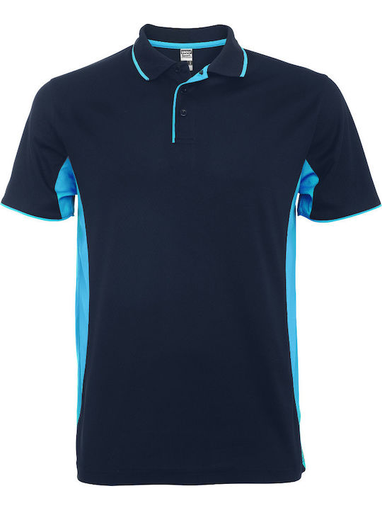Roly Polo Herrenbluse Kurzarm Blau Hellblau