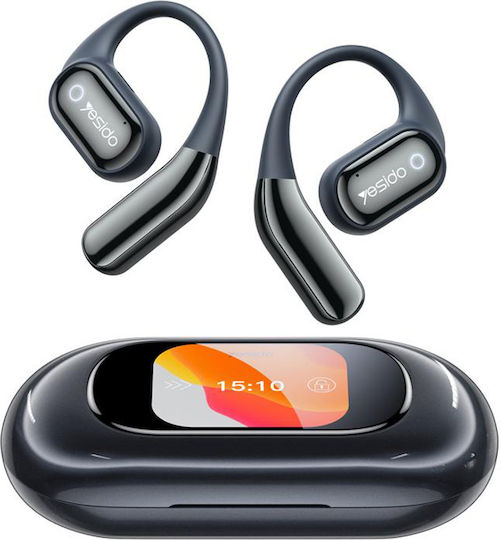 Yesido YSP26 Open Ear Bluetooth Handsfree Căști cu Rezistență la Transpirație și Carcasă de Încărcare Gri