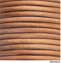 Leather Laces 3mm Natural 1 Meter