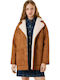 Sherpa Γυναικείο Caramel Beige Ημίπαλτο με Κουμπιά