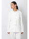 Helmi Blazer pentru femei Cu talie Sacou White