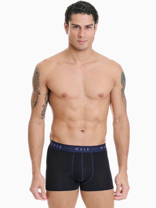Walk Ανδρικά Μποξεράκια Μαύρο, Ανθρακί, Μπλε 2Pack