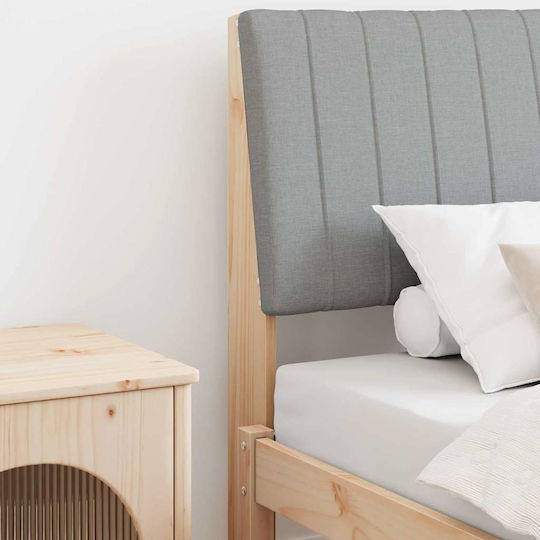 vidaXL Wooden Gray Bed Headboard Pillow 90cm