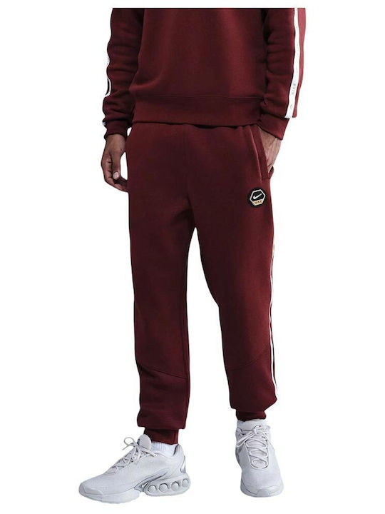 Sportswear Club Burgundy Sweatpants with Elastic