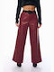 Damen Stoff Hose Burgundisch