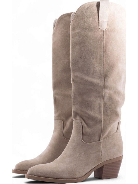 Medium Heel Cowboy Boots Brown