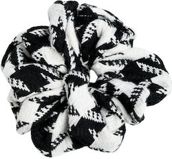 Χειροποίητο Καρό Ασπρόμαυρο Scrunchie Πολυεστέρα