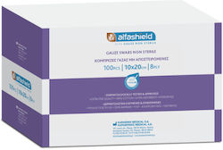 Alfashield Gauze Swabs 8 Ply Medical Gauze 10x20cm 100 Pieces