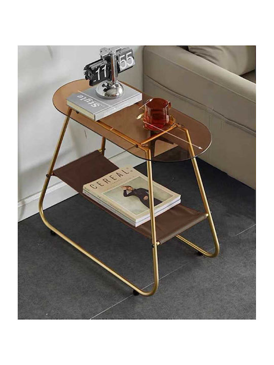 Rectangular Side Coffee Table Glass W65xL30xH52cm