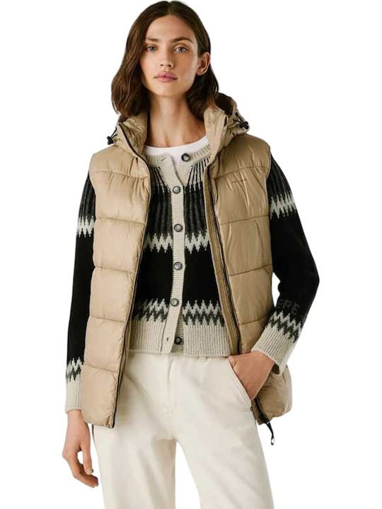 Drop 3a Γυναικείο Puffer Μπουφάν για Χειμώνα Μπεζ