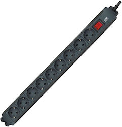 Popp Steckdosenleiste 9 Anschlüsse mit Kabel 2m/ Grau Popp Steckdosenleiste 9 Anschlüsse mit Kabel 2m/ Grau