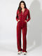Sweatpants Set Velvet Burgundy