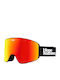 Horsefeathers Ski- und Snowboardbrille für Erwachsene Schwarz mit rotem Spiegelfilmer