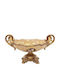 Decorative Bowl Pedestal Polyresin Beige Flowers 38x25x21cm 819-01134 Estheti